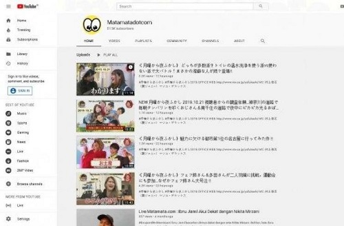 Kanal YouTube Matamatadotcom Diretas