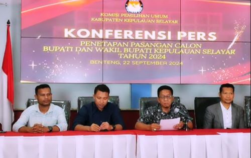 KPUD Resmi Tetapkan 3 Pasangan Calon Bupati di Pilkada Selayar 2024