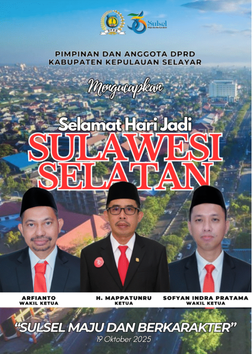 Pimpinan dan Anggota DPRD Selayar Mengucapkan Selamat HUT Sulsel ke-356 Tahun