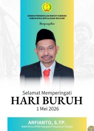Ucapan Arfianto, Wakil Ketua DPRD Selayar di Hari Buruh 1 Mei 2026