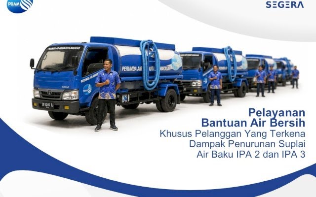 Perumda Air Minum Kota Makassar mengerahkan armada mobil tangki menyusul penurunan suplai air baku dari IPA 2 dan IPA 3 yang berdampak pada distribusi air di sejumlah wilayah.