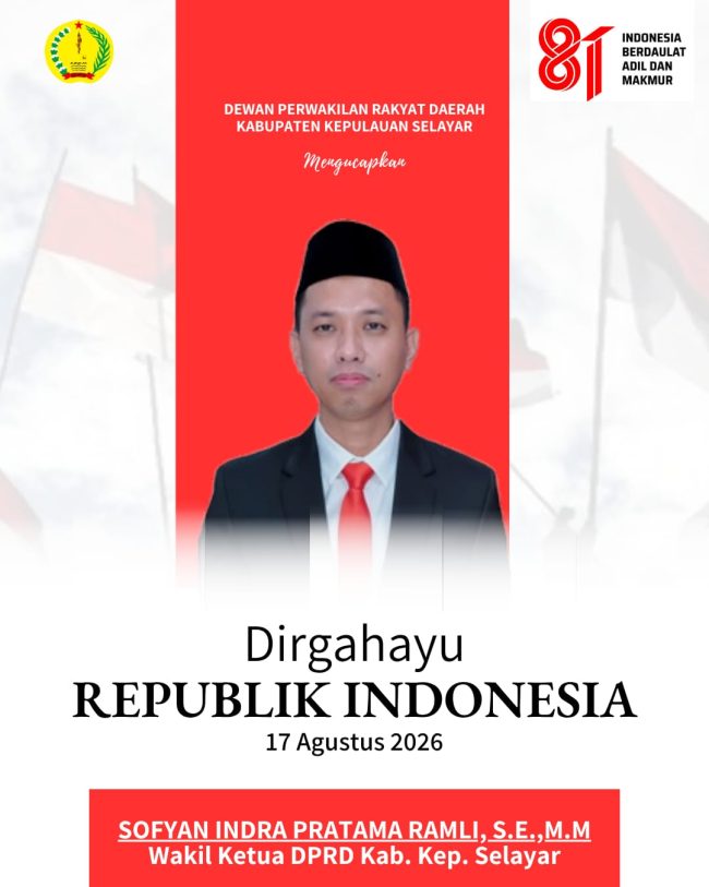 Wakil Ketua DPRD Selayar Sopyan Indra Pratama Ramli